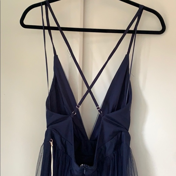 Long navy maxi dress - Picture 3 of 4